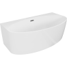 Mexen Bruna baignoire autoportante murale 150 x 82 cm, blanc brillant, trop-plein métal gun - 52731508200-95