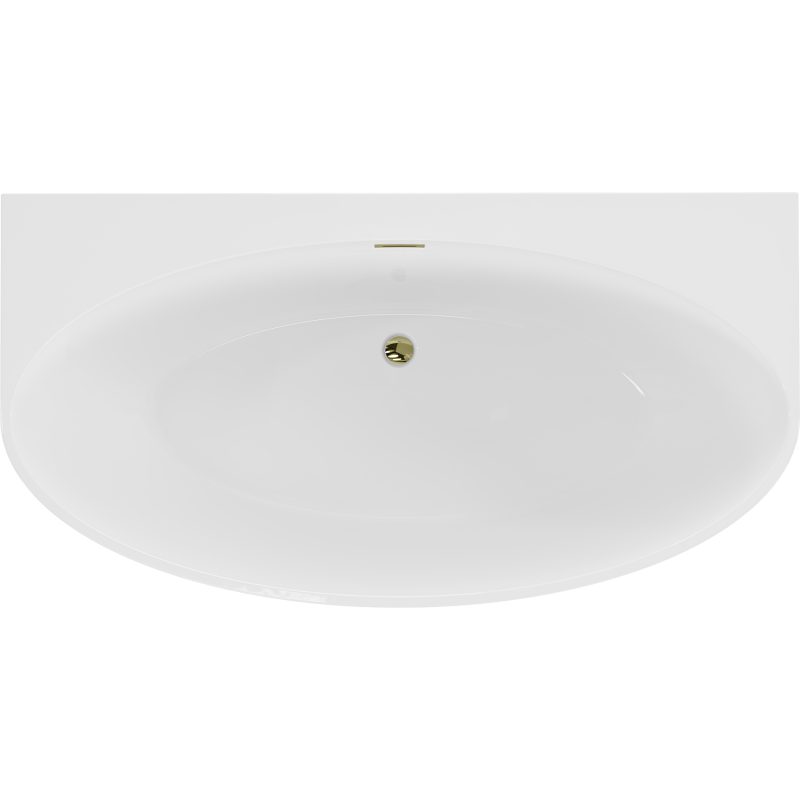 Mexen Bruna baignoire autoportante adossée 170 x 88 cm, blanc brillant, trop-plein doré - 52731708800-50