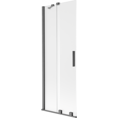 Paroi de baignoire coulissante 2 volets Mexen Velar 70 x 150 cm, givrée, gris canon brossé - 896-070-000-31-66