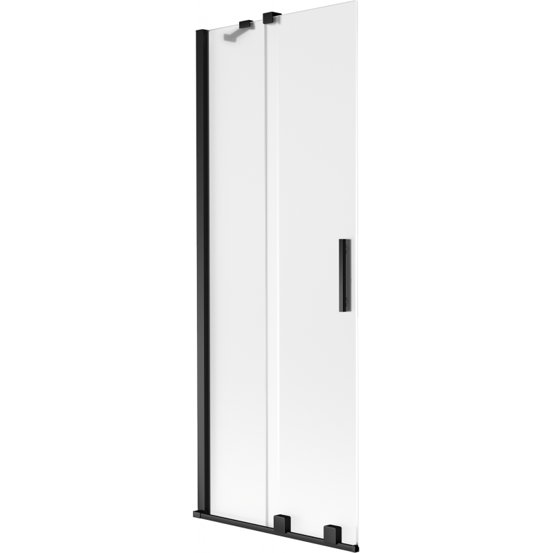 Paroi de bain Mexen Velar coulissante à 2 volets 70 x 150 cm, givrée, noire - 896-070-000-31-70