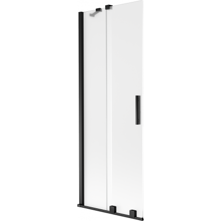 Paroi de bain Mexen Velar coulissante à 2 volets 70 x 150 cm, givrée, noire - 896-070-000-31-70