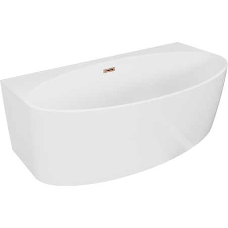 Mexen Bruna baignoire autoportante murale 170 x 88 cm, blanc brillant, trop-plein or rose - 52731708800-60