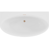 Mexen Bruna baignoire autoportante adossée 170 x 88 cm, blanc brillant, trop-plein cuivre brossé - 52731708800-65