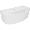 Mexen Bruna baignoire autoportante adossée 170 x 88 cm, blanc brillant, trop-plein cuivre brossé - 52731708800-65