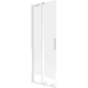 Mexen Velar paroi de baignoire coulissante à 2 vantaux 75 x 150 cm, givre, blanc - 896-075-000-31-20