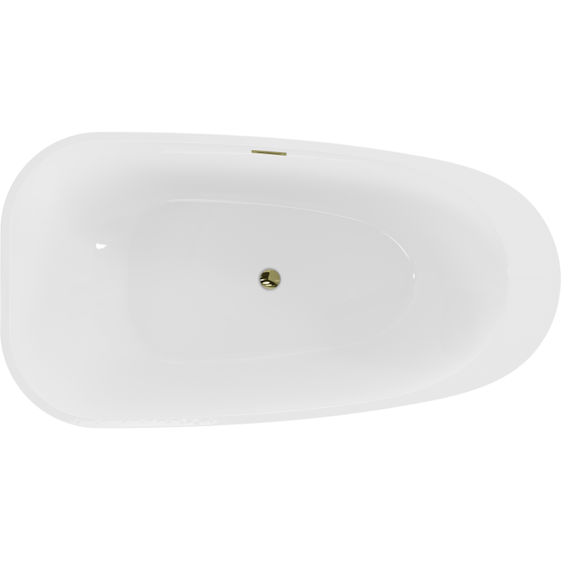 Mexen Giada baignoire autoportante 170 x 90 cm, blanc brillant, trop-plein doré - 52741709000-50