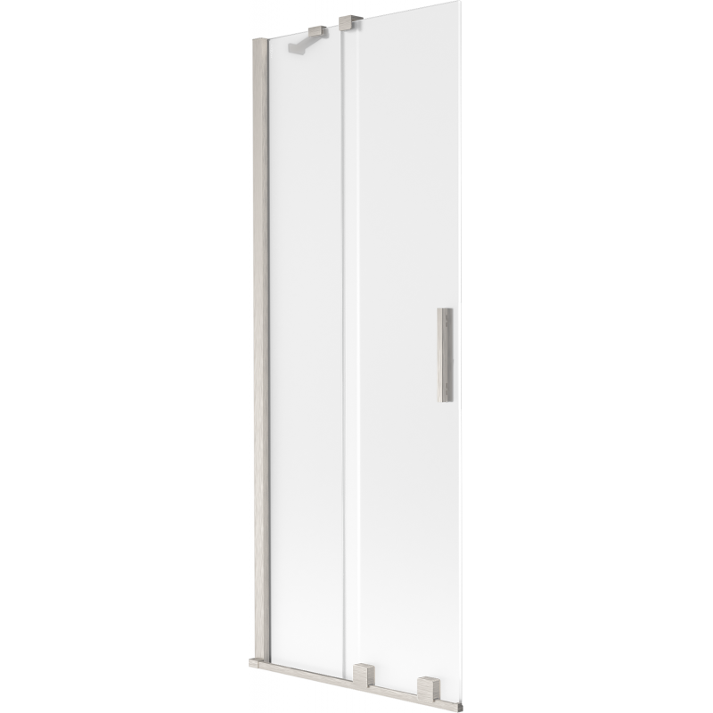 Paroi de baignoire coulissante à 2 volets Mexen Velar 75 x 150 cm, givre, nickel brossé - 896-075-000-31-97