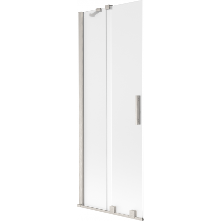 Paroi de baignoire coulissante à 2 volets Mexen Velar 75 x 150 cm, givre, nickel brossé - 896-075-000-31-97