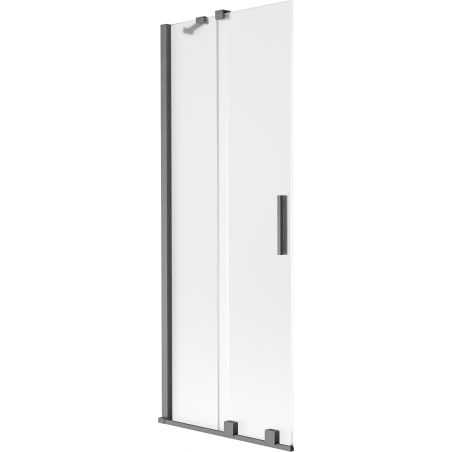 Mexen Velar paroi de douche à 2 volets coulissants 75 x 150 cm, givrée, gris fusil brossé - 896-075-000-31-66