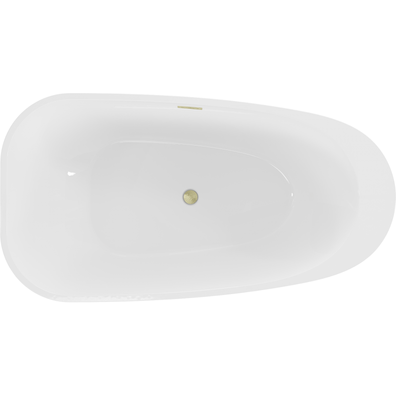 Mexen Giada baignoire autoportante 170 x 90 cm, blanc brillant, trop-plein brossé doré - 52741709000-55