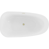 Mexen Giada baignoire autoportante 170 x 90 cm, blanc brillant, trop-plein brossé doré - 52741709000-55