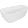 Mexen Giada baignoire autoportante 170 x 90 cm, blanc brillant, trop-plein brossé doré - 52741709000-55