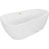 Mexen Giada baignoire autoportante 170 x 90 cm, blanc brillant, trop-plein or brossé - 52741709000-55