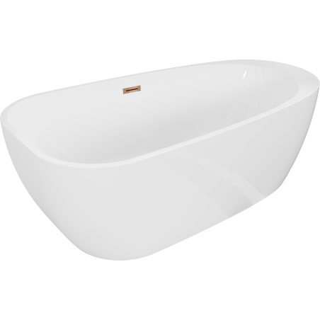 Mexen Giada baignoire autoportante 170 x 90 cm, blanc brillant, trop-plein or rose - 52741709000-60