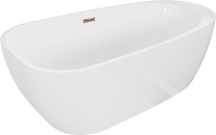 Mexen Giada baignoire autoportante 170 x 90 cm, blanc brillant, trop-plein or rose - 52741709000-60