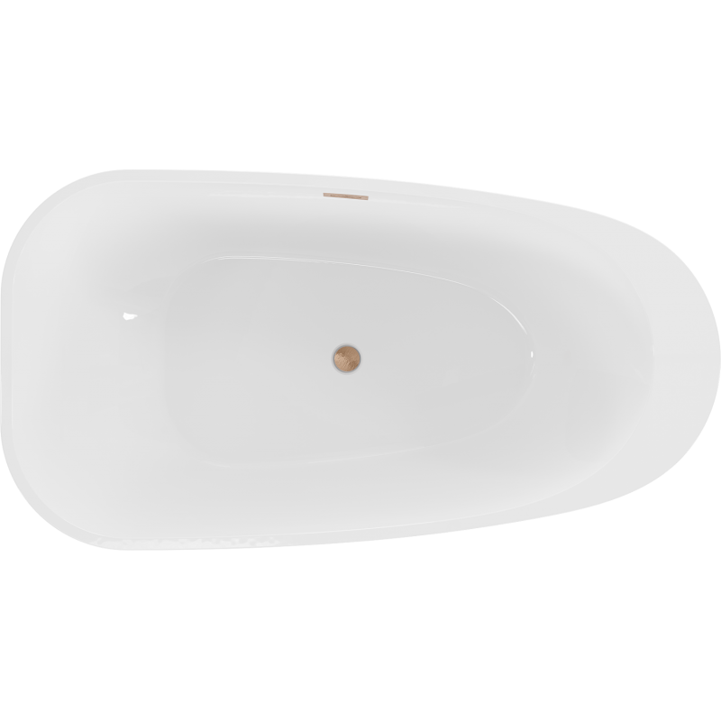 Mexen Giada baignoire autoportante 170 x 90 cm, blanc brillant, trop-plein cuivre brossé - 52741709000-65