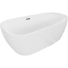 Mexen Giada baignoire autoportante 170 x 90 cm, blanc brillant, trop-plein gris fusil brossé - 52741709000-66