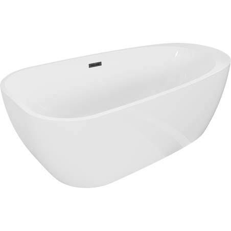 Bain autoportant Mexen Giada 170 x 90 cm, blanc brillant, trop-plein noir - 52741709000-70