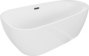 Bain autoportant Mexen Giada 170 x 90 cm, blanc brillant, trop-plein noir - 52741709000-70