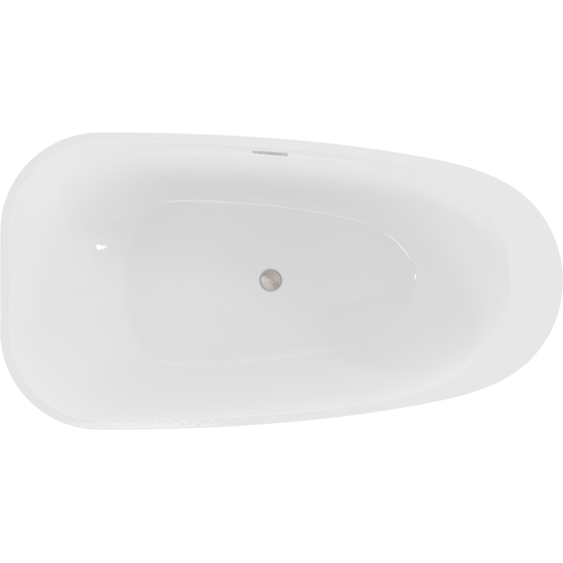 Mexen Giada baignoire autoportante 170 x 90 cm, blanc brillant, trop-plein nickel brossé - 52741709000-97