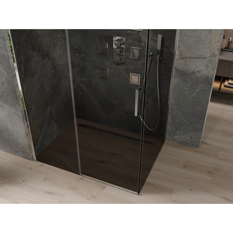 Mexen Omega cabine de douche coulissante 150 x 90 cm, graphite, chrome - 825-150-090-01-40