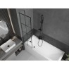 Mexen Next paroi de baignoire à 1 battant 50 x 150 cm, grille noire, gris canon brossé - 895-050-000-00-77-66