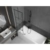 Paroi de baignoire Mexen Next 1 panneau 50 x 150 cm, motif noir, gris canon brossé - 895-050-000-00-77-66