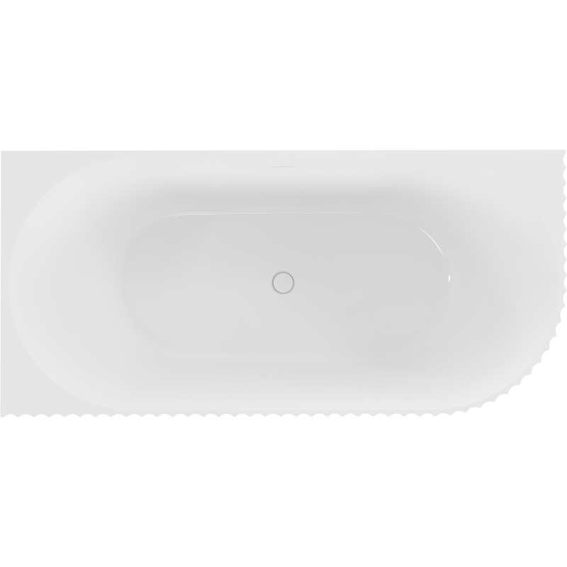 Mexen Gia baignoire autoportante d'angle rainurée gauche 150 x 75 cm, blanc brillant, trop-plein blanc - 52701507500L-20
