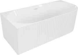 Baignoire autoportante Mexen Gia angle gauche rainurée 150 x 75 cm, blanc brillant, trop-plein blanc - 52701507500L-20