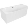 Mexen Gia baignoire îlot d'angle rainurée gauche 150 x 75 cm, blanc brillant, trop-plein noir - 52701507500L-70