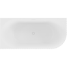 Mexen Gia baignoire autoportante d'angle cannelée gauche 150 x 75 cm, blanc mat, trop-plein blanc - 52701507501L-20