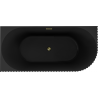 Mexen Gia baignoire îlot d'angle rainuré gauche 150 x 75 cm, noir mat, trop-plein doré - 52701507571L-50