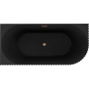 Mexen Gia baignoire autoportante d'angle rainurée gauche 150 x 75 cm, noir mat, trop-plein cuivre brossé - 52701507571L-65