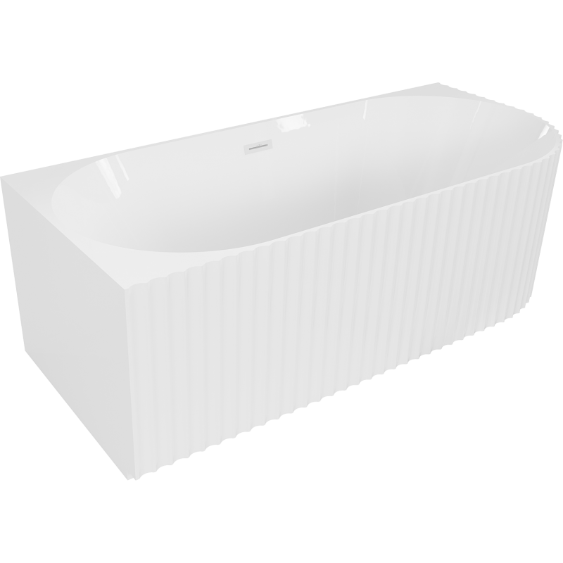 Baignoire Mexen Gia autoportante d'angle rainurée gauche 170 x 80 cm, blanche brillante, trop-plein blanc - 52701708000L-20