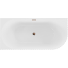 Mexen Gia baignoire îlot d'angle rainurée gauche 170 x 80 cm, blanc brillant, trop-plein or rose - 52701708000L-60