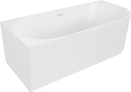Mexen Gia baignoire autoportante d'angle rainurée gauche 170 x 80 cm, blanc mat, trop-plein blanc - 52701708001L-20