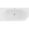 Mexen Gia baignoire îlot d'angle rainurée gauche 170 x 80 cm, blanc mat, trop-plein chromé - 52701708001L-01