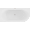 Mexen Gia baignoire autoportante d'angle cannelée gauche 170 x 80 cm, blanc mat, trop-plein or rose - 52701708001L-60