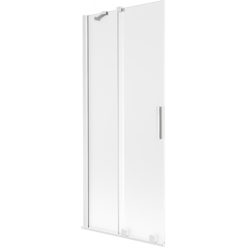Paroi de baignoire à 2 panneaux coulissante 80 x 150 cm, givré, blanc - 896-080-000-31-20