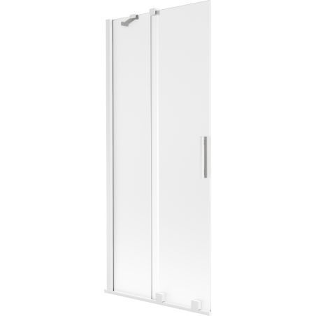 Paroi de baignoire à 2 panneaux coulissante 80 x 150 cm, givré, blanc - 896-080-000-31-20