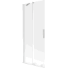 Mexen Velar pare-douche 2 volets coulissants 80 x 150 cm, givré, blanc - 896-080-000-31-20