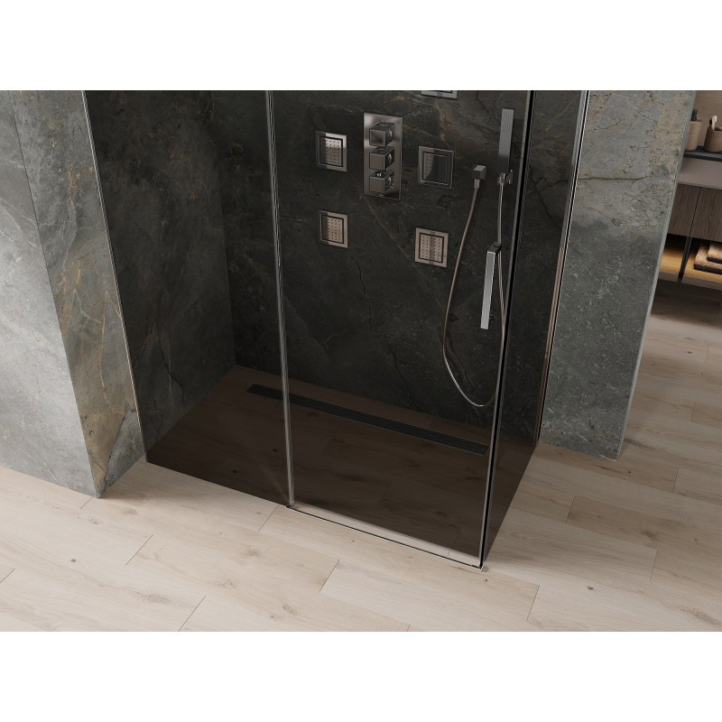 Mexen Omega cabine de douche coulissante 160 x 80 cm, graphite, chrome - 825-160-080-01-40