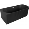Mexen Gia baignoire îlot d'angle nervurée gauche 170 x 80 cm, noir mat, trop-plein chrome - 52701708071L-01