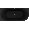 Mexen Gia baignoire îlot d'angle nervurée gauche 170 x 80 cm, noir mat, trop-plein chrome - 52701708071L-01