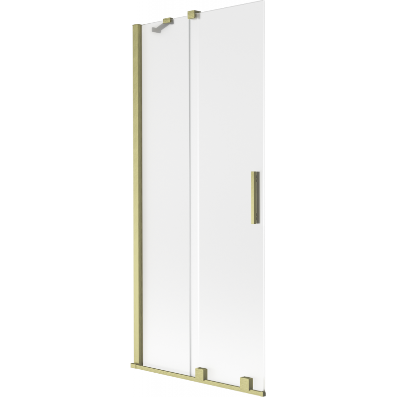 Mexen Velar paroi de bain 2 battants coulissante 80 x 150 cm, givré, or brossé - 896-080-000-31-55