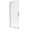 Mexen Velar paroi de bain 2 battants coulissante 80 x 150 cm, givré, or brossé - 896-080-000-31-55