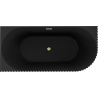 Mexen Gia baignoire îlot d'angle rainurée gauche 170 x 80 cm, noir mat, trop-plein or brossé - 52701708071L-55