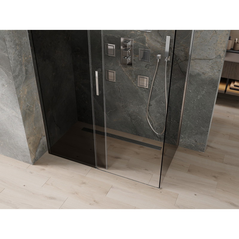 Mexen Omega cabine de douche coulissante 160 x 90 cm, graphite, chrome - 825-160-090-01-40