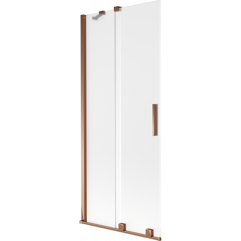 Mexen Velar paroi de baignoire extensible à 2 battants 80 x 150 cm, givré, or rose - 896-080-000-31-60