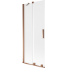 Mexen Velar paroi de baignoire extensible à 2 battants 80 x 150 cm, givré, or rose - 896-080-000-31-60